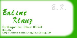balint klauz business card